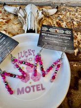 Load image into Gallery viewer, Double Pink Bar Earrings With Navajo Pearls
