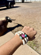 Load image into Gallery viewer, Genuine Turquoise Bracelets + Smiley Bracelet
