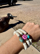 Load image into Gallery viewer, Genuine Turquoise Bracelets + Smiley Bracelet
