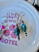 Load image into Gallery viewer, Genuine Turquoise Navajo Pearl Earrings &amp; Dice Earrings
