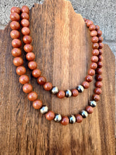 Load image into Gallery viewer, Navajo Pearl Necklace with Sandstone
