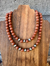 Load image into Gallery viewer, Navajo Pearl Necklace with Sandstone
