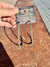 Load image into Gallery viewer, Sterling Silver Chain Hoop Earrings
