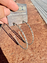 Load image into Gallery viewer, Sterling Silver Chain Hoop Earrings
