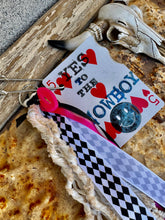 Load image into Gallery viewer, Cowgirl Card Key Chains- BUY ME MORE COWS/COWBOY LOVIN/YES TO THE COWBOY
