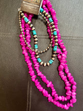 Load image into Gallery viewer, Fuchsia Pink Cowgirl Necklace
