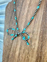 Load image into Gallery viewer, Navajo Pearl Bow Tie Necklace With Turquoise
