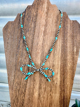 Load image into Gallery viewer, Navajo Pearl Bow Tie Necklace With Turquoise
