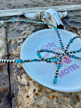 Load image into Gallery viewer, Navajo Pearl Bow Tie Necklace With Turquoise
