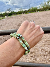 Load image into Gallery viewer, Green Turquoise Bracelet With Navajo Pearls
