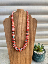 Load image into Gallery viewer, Gigantic Red Spiny Oyster Necklace With Turquoise
