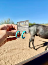 Load image into Gallery viewer, Turquoise Inlay Hoops
