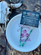Load image into Gallery viewer, Pastel Green Turquoise Earrings With Navajo Pearls
