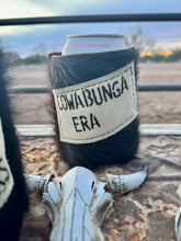 Load image into Gallery viewer, Cowhide Can Koozie- Cute Butts &amp; Honky Tonks, Just A Cowgirl Born To Win, Cowabunga Era

