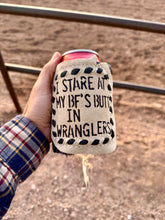 Load image into Gallery viewer, Cowhide Can Koozie- Blood Type: Rowdy, I Stare At My Bf's Butt, Bonified Cowpuncher

