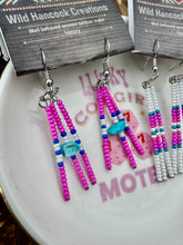Load image into Gallery viewer, Seed Bead Pink Bar Earrings
