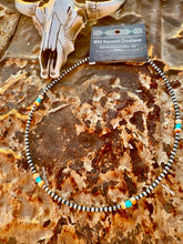 Load image into Gallery viewer, 3MM Navajo Pearl Choker With Turquoise

