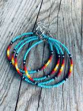 Load image into Gallery viewer, Aqua Fire Color Hoop Earrings
