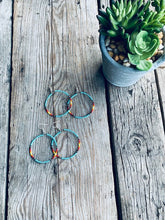 Load image into Gallery viewer, Aqua Fire Color Hoop Earrings
