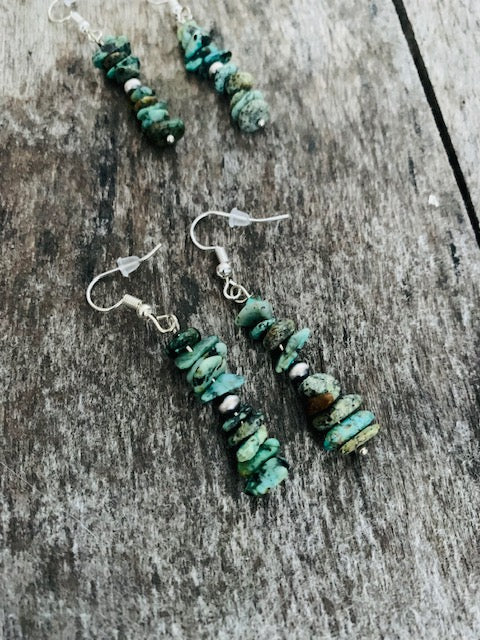 Genuine turquoise earrings