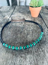 Load image into Gallery viewer, green turquoise choker with navajo pearls
