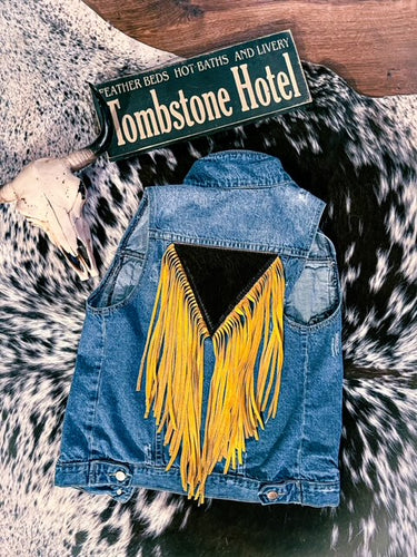 Denim Fringe Vest