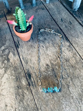 Load image into Gallery viewer, Genuine Turquoise Bar Necklace With Navajo Pearls
