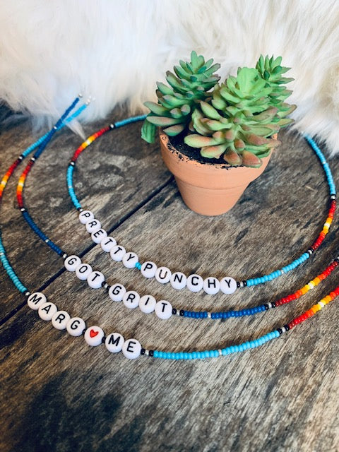 Seed bead western choker cowgirl